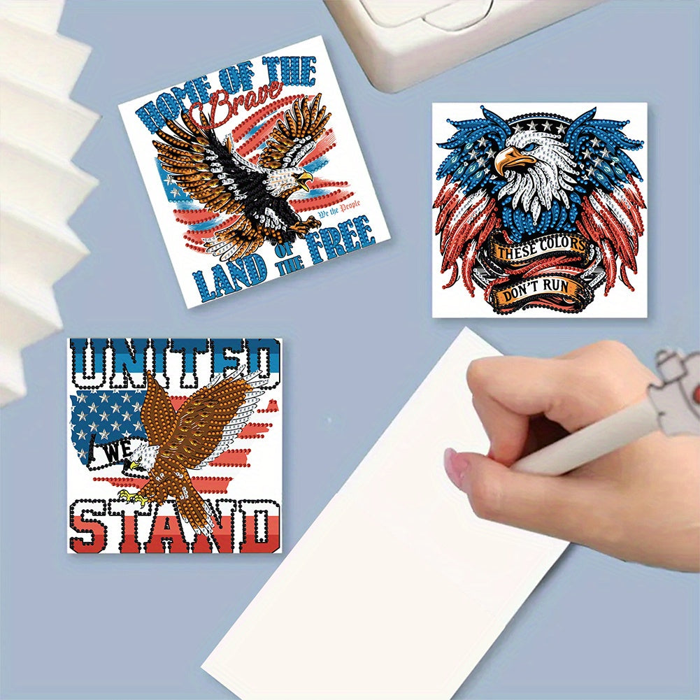 Diy Eagle Independence Day Diamond Painting Cards Kit