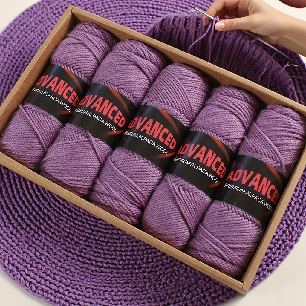 Soft Alpaca Wool Yarn 5 Balls Worsted Crochet Yarn Shawls