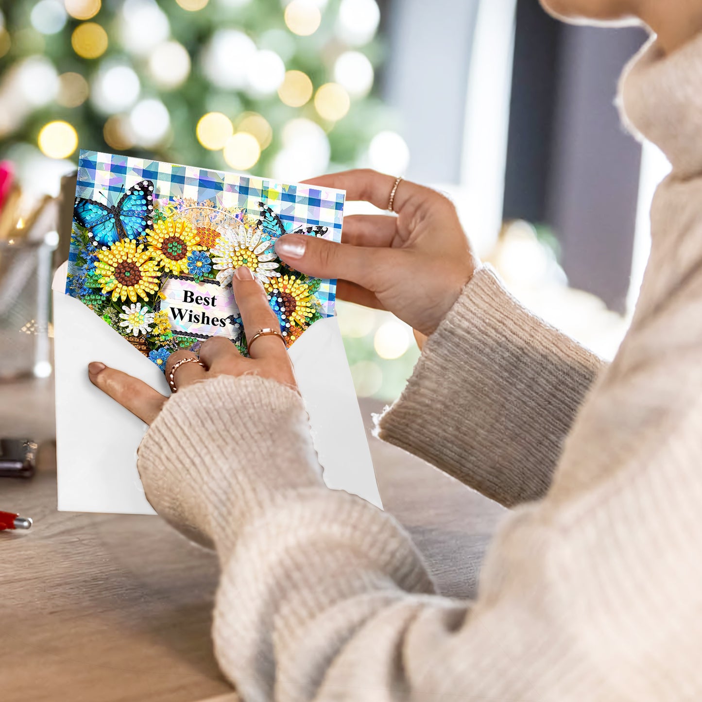 12Pcs DIY Diamond Art Greeting Card Set Floral Bloom