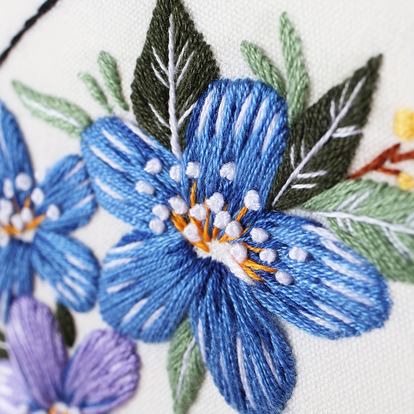 3 Piece Butterfly Embroidery Kit For Beginners With Thread