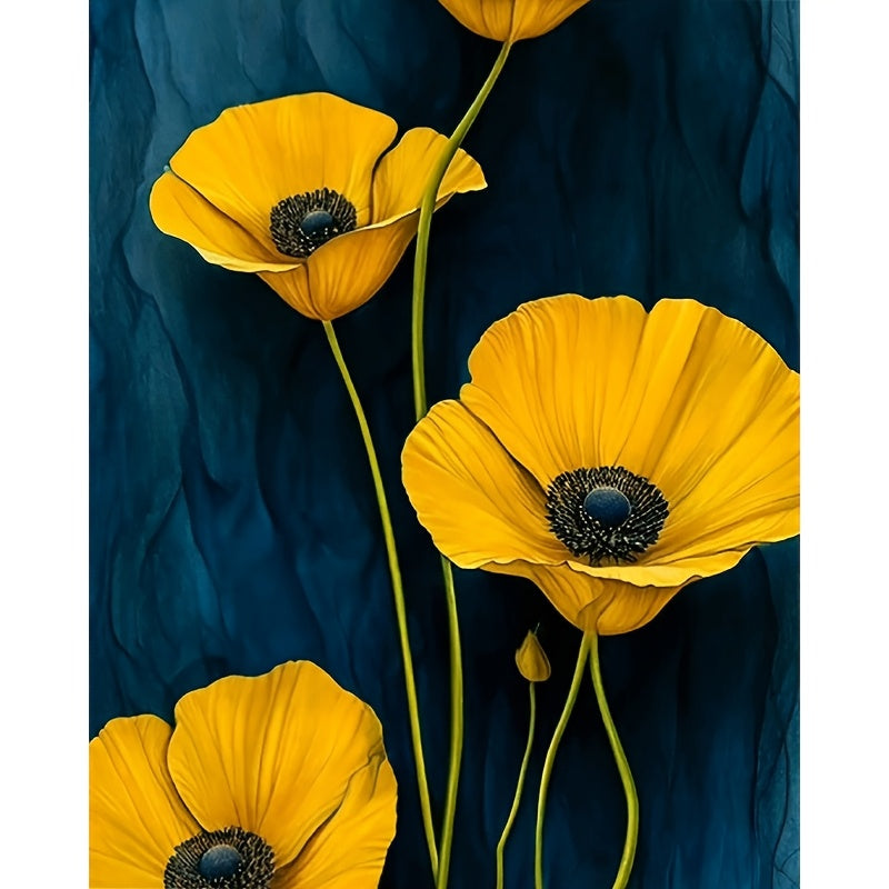 Vibrant Yellow Poppy DIY Paint By Numbers Kit Wall Art