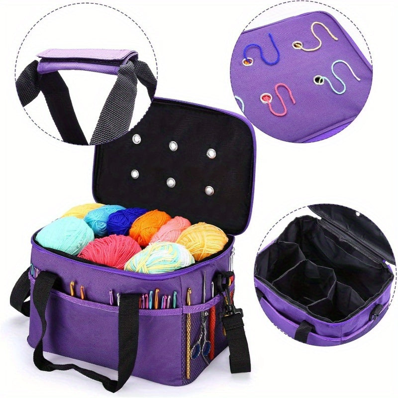 All-In-One Crochet Kit With 24 Yarns Storage Case Beginners