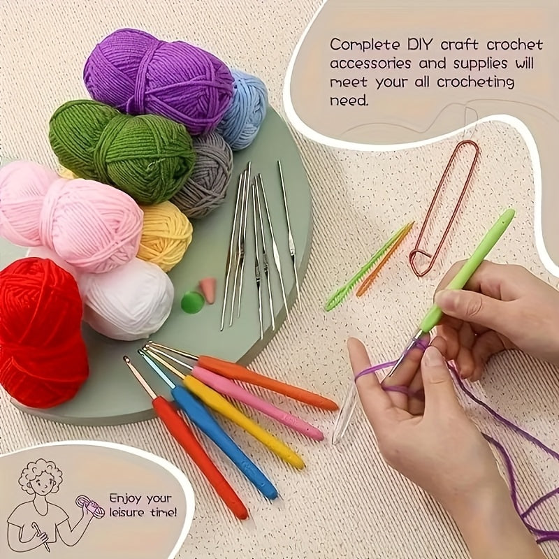 103 Beginner Crochet Kit With Yarn Hooks And Accessories
