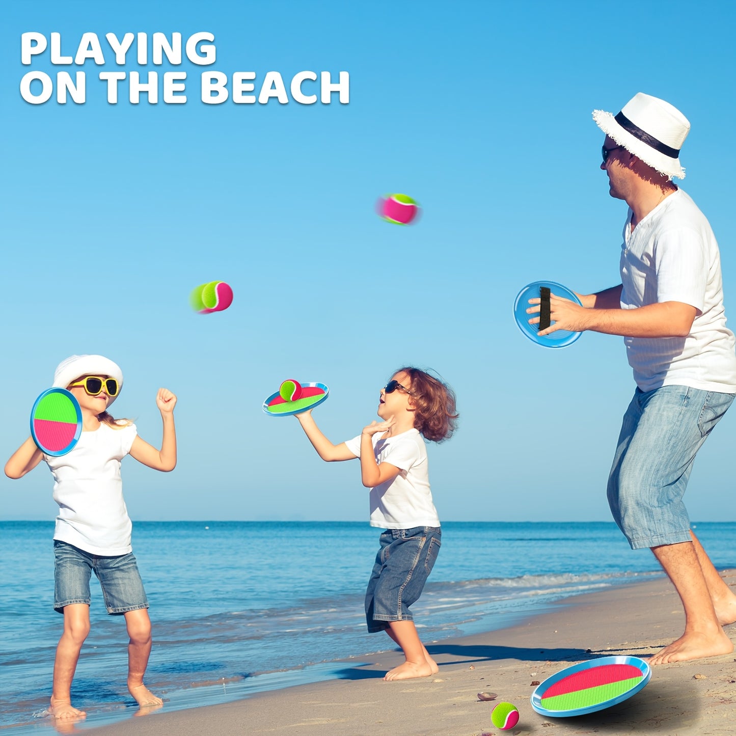 Toss And Catch Ball Game With Elastic Net For Kids Backyard