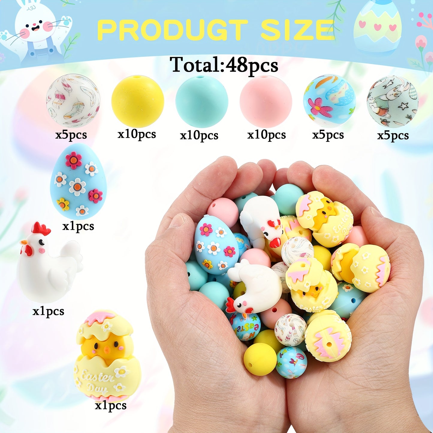 Teacher Spring Silicone Bead Set For Keychains And Jewelry