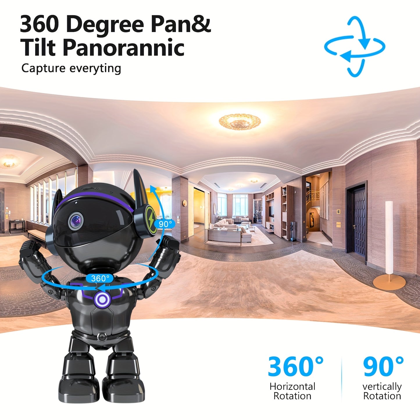 2K HD Smart Robot Camera With Audio And Night Vision