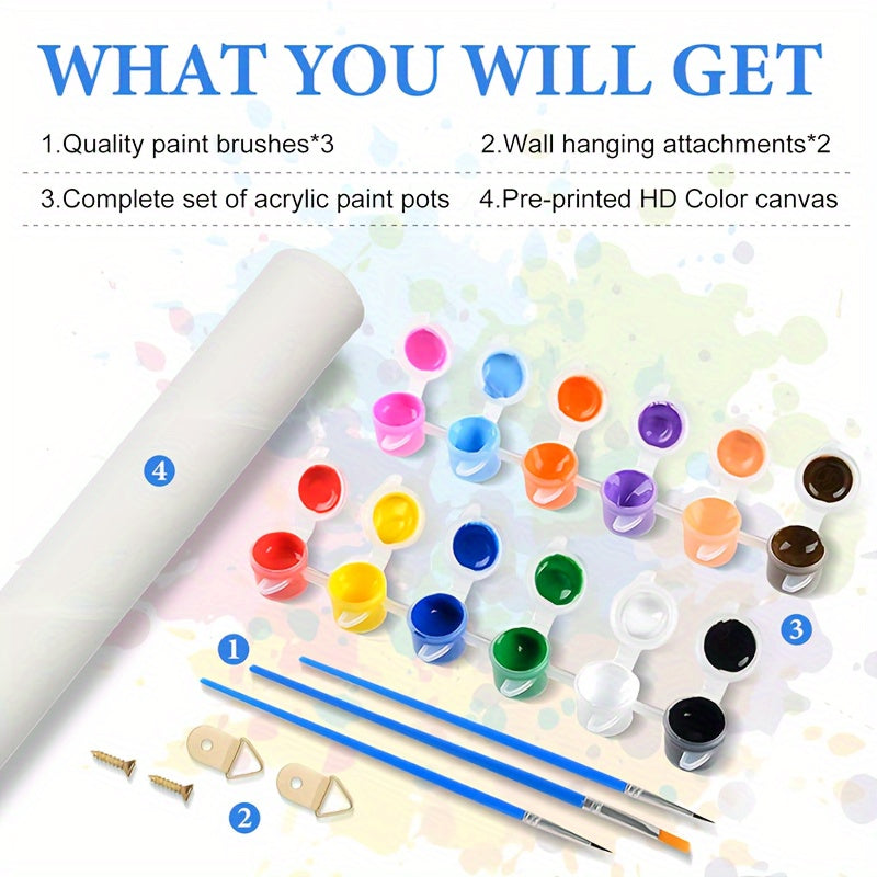 Floral Boot Paint By Numbers Kit For Adults Acrylic Set