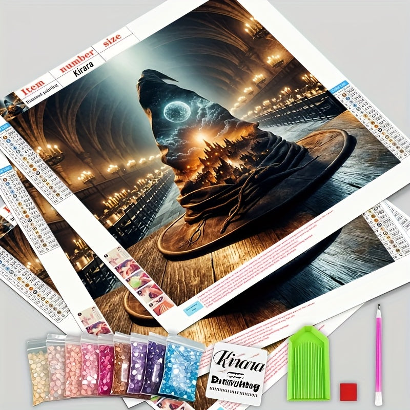 Round 5D Diamond Painting Kit With Frameless Canvas Decor