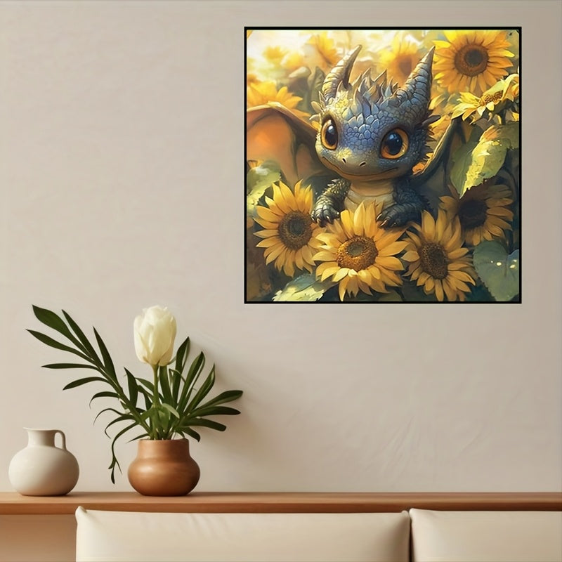 Beginner Friendly 5D Diamond Art: Sunflower Dragon Baby