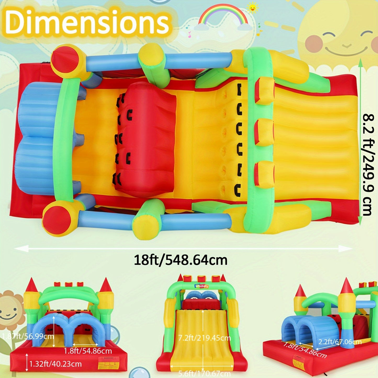 Inflatable Bounce House for Kids 3-12 with Blower and Slide