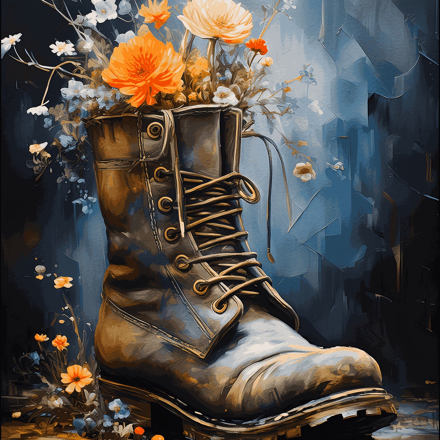 Floral Boot Paint By Numbers Kit For Adults Acrylic Set