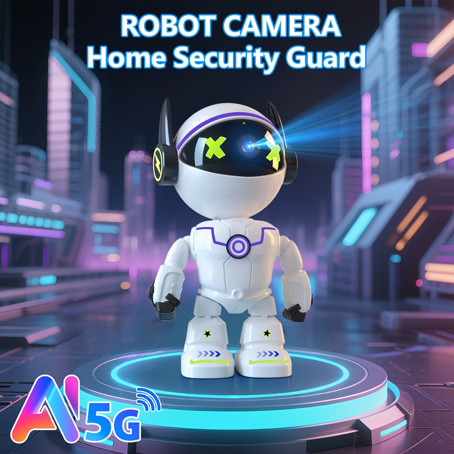 2K HD Smart Robot Camera With Audio And Night Vision