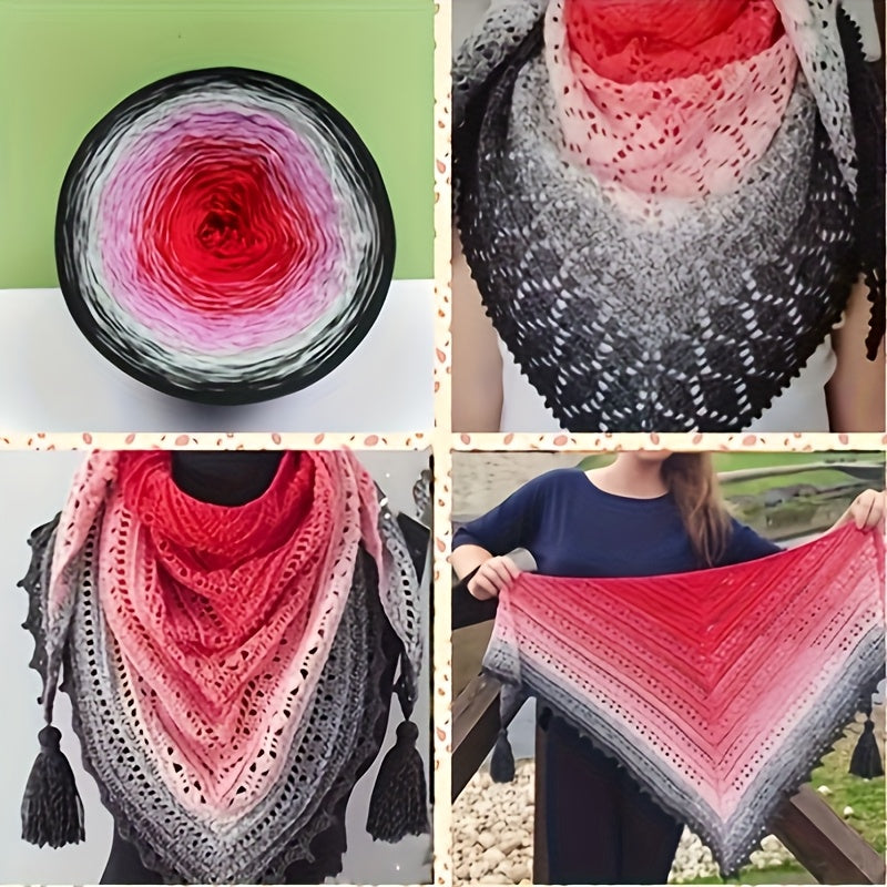 Hand Spun Gradient Cake Cotton Yarn Ombre 300g For Crochet