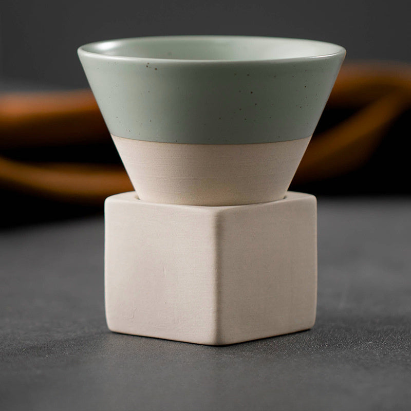 Ceramic Coffee Cup Hand Painted Glazed Teacup With Base