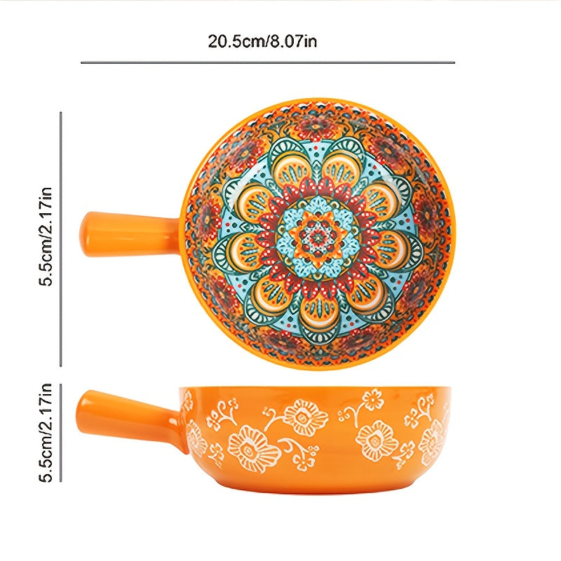 Zenora Bohemian Ceramic Bowls With Handle Heatproof Deep