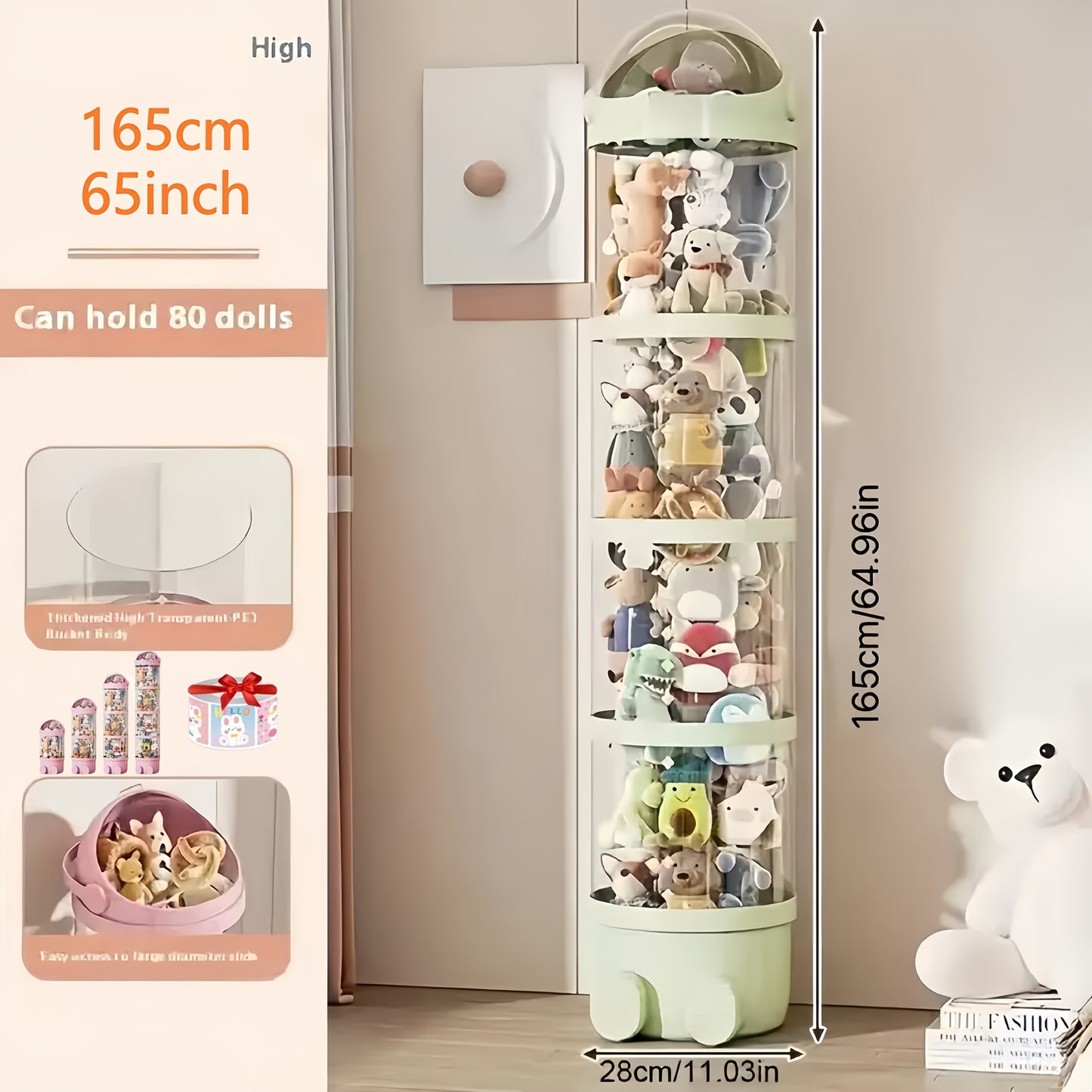 4-Tier Transparent Plastic Storage Organizer for Home