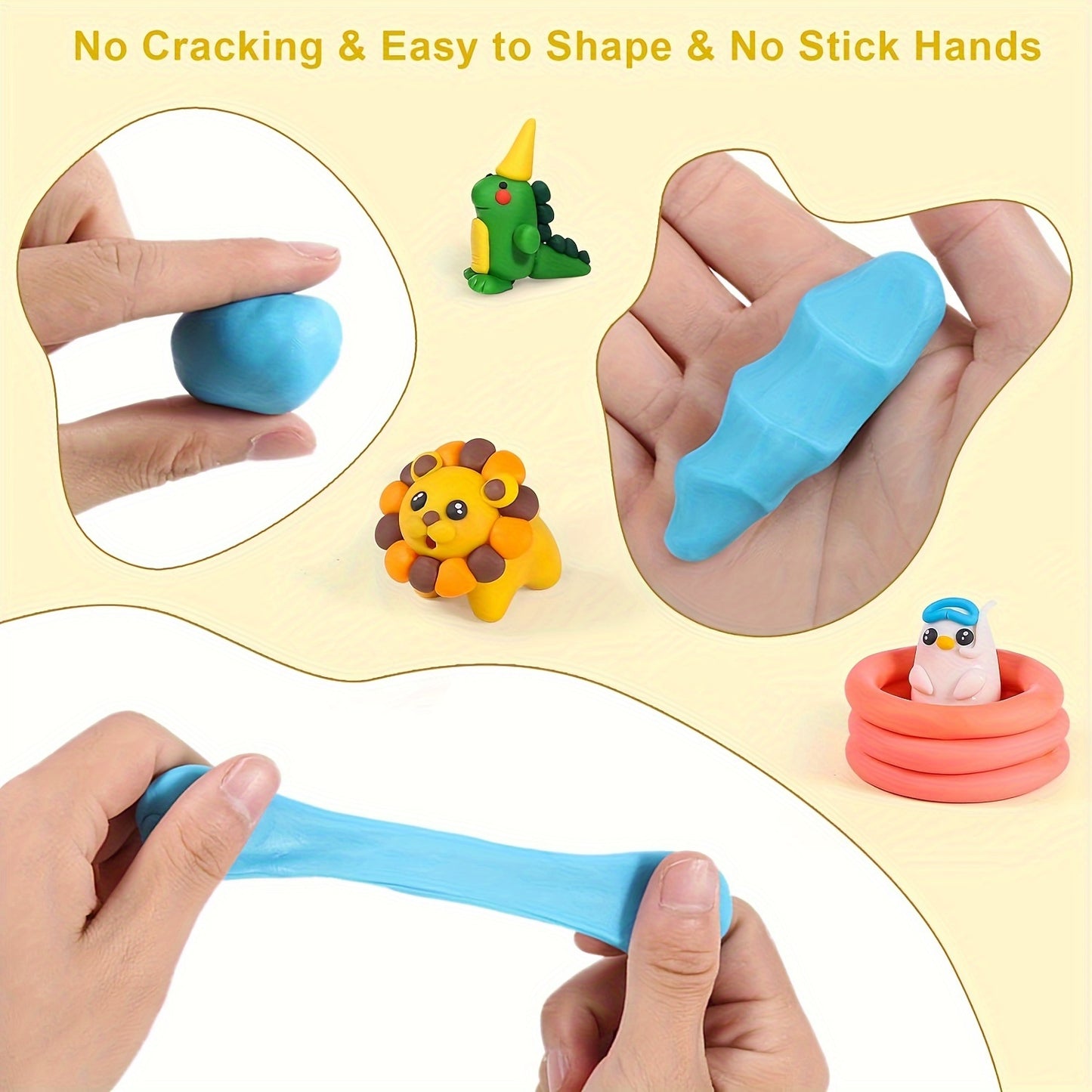 Esanda 60 Colors Polymer Clay Kit for Kids, Non-Toxic