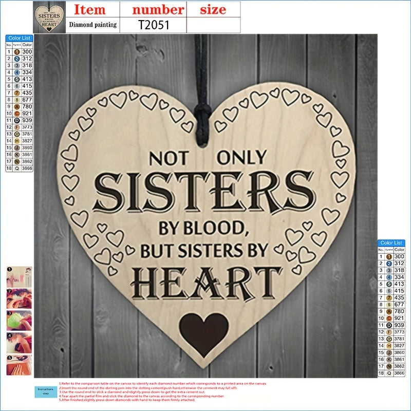 Beginner Friendly 5D Heart Shaped Diamond Art Kit for Wall