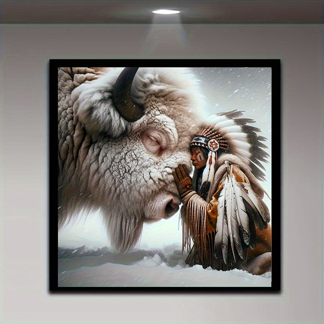 Full Round Diamond Painting Kit: Bull Design Home Decor Set