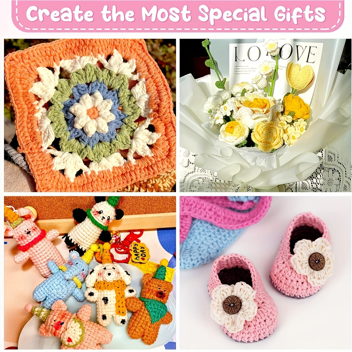 Beginner Crochet Set With Hook And Storage Bag For Adults