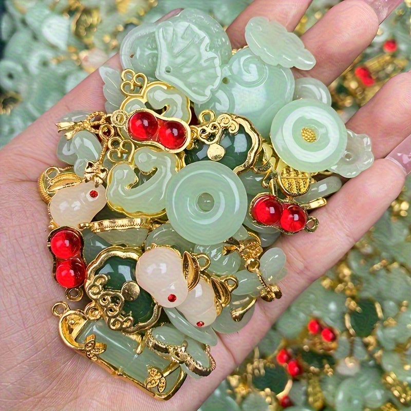 Mixed Color Alloy Bracelet Pendants Handwoven DIY Jewelry