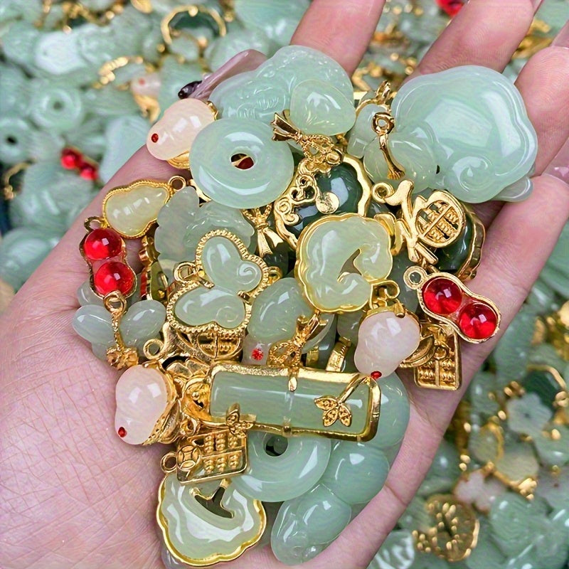 Mixed Color Alloy Bracelet Pendants Handwoven DIY Jewelry