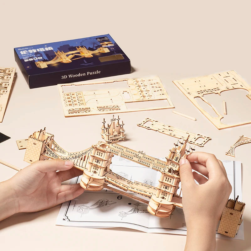 Robotime 3D Wood Puzzle London Tower Bridge Model Kit