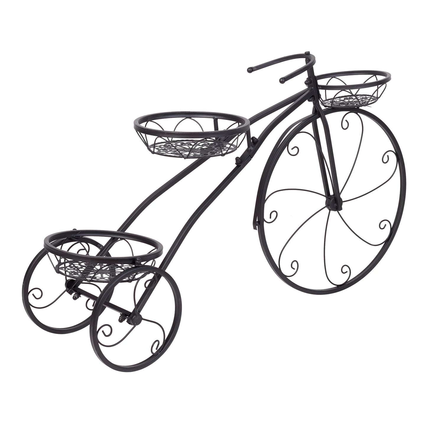 Tricycle Plant Stand Metal Flower Pot Cart for Garden Patio