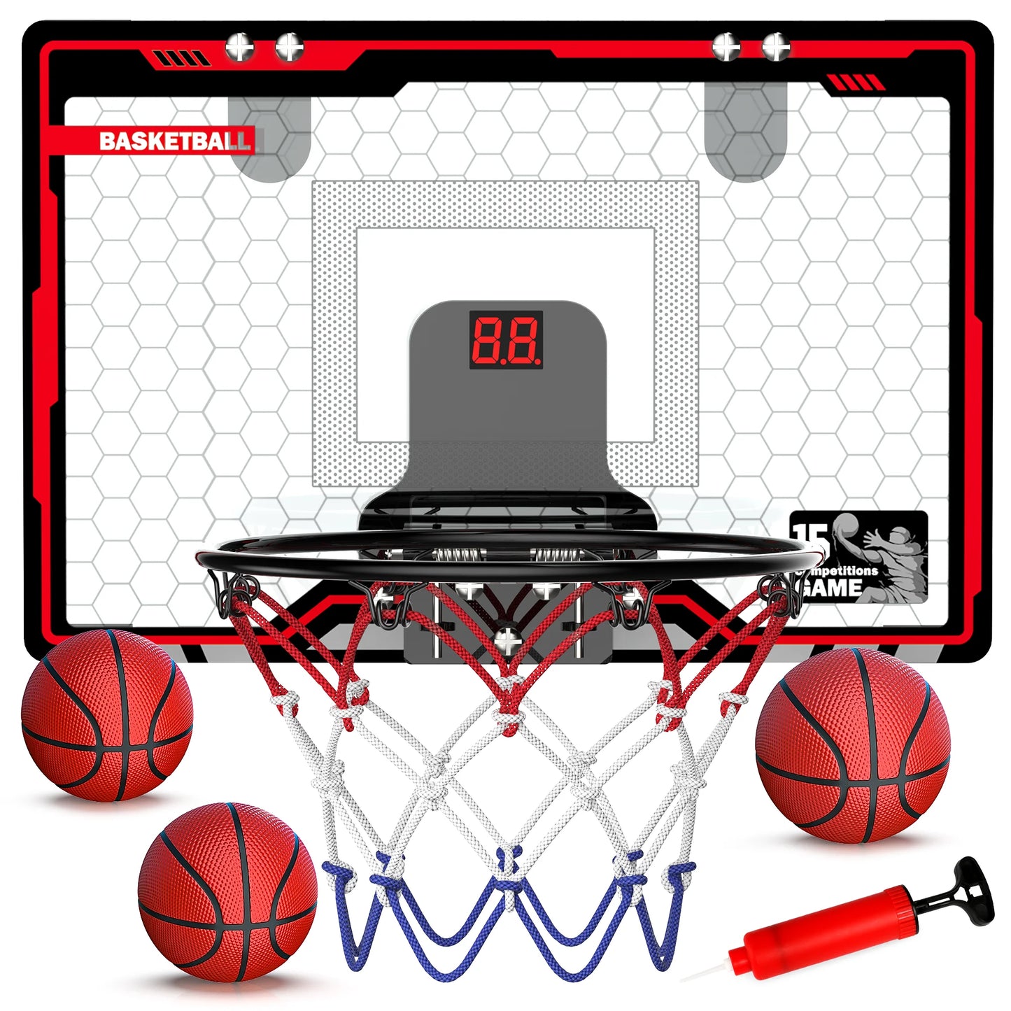 Mini Basketball Hoop For Kids Over The Door With Scoreboard