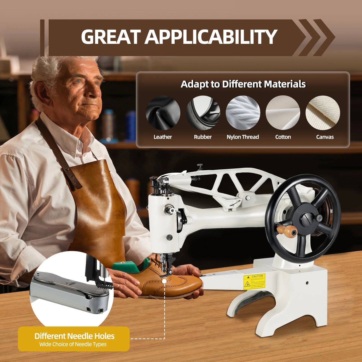Manual Leather Shoe Sewing Machine Heavy Duty Cobbler Stitcher