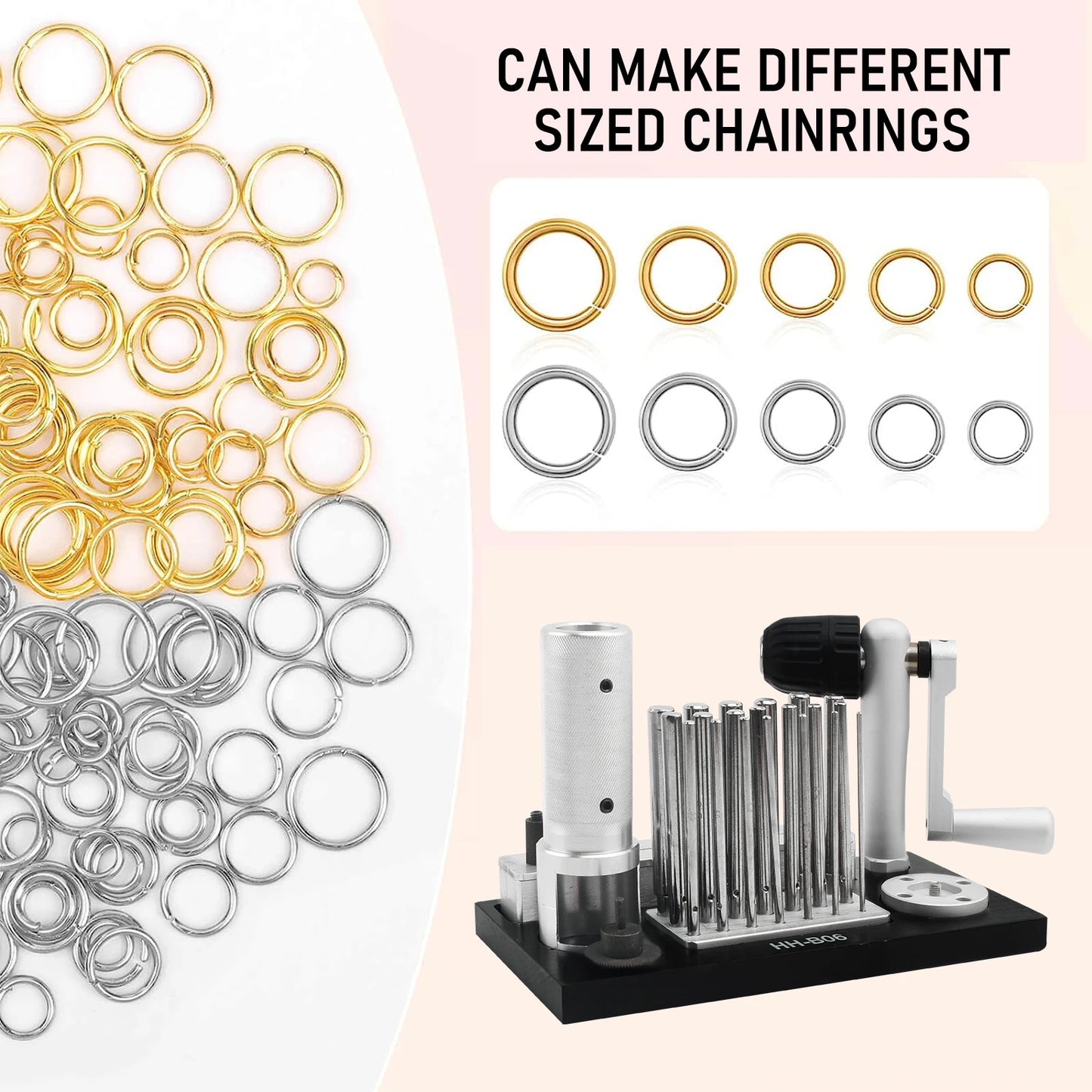 Stainless Steel Jump Ring Maker Tool with 20 Mandrels