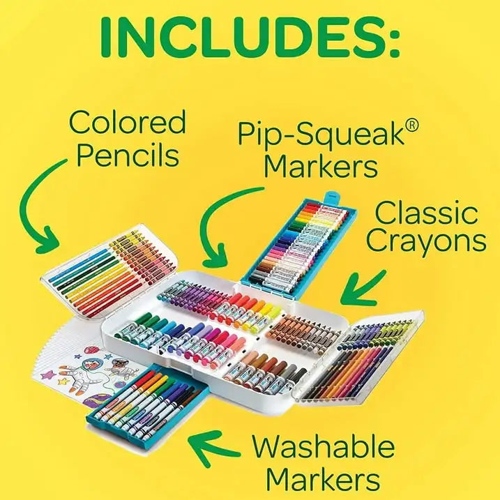 Crayola Ultra Smart Case Markers and Crayons Arts and Crafts Set
