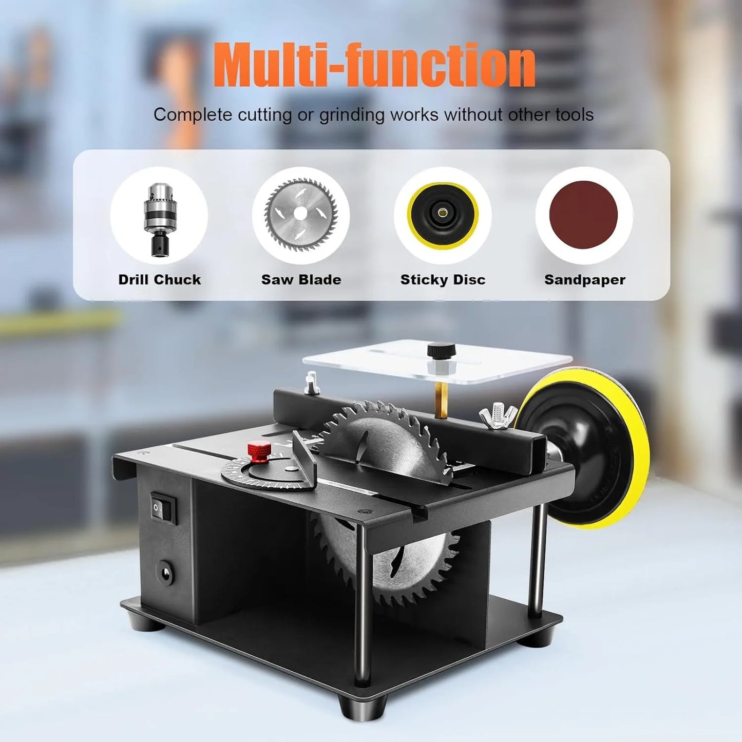 Mini Table Saw Multifunctional Kit for Wood Metal Plastic Cutting