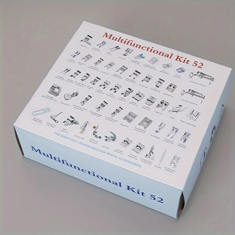 52Pcs Sewing Machine Presser Foot Set With Manual And Case