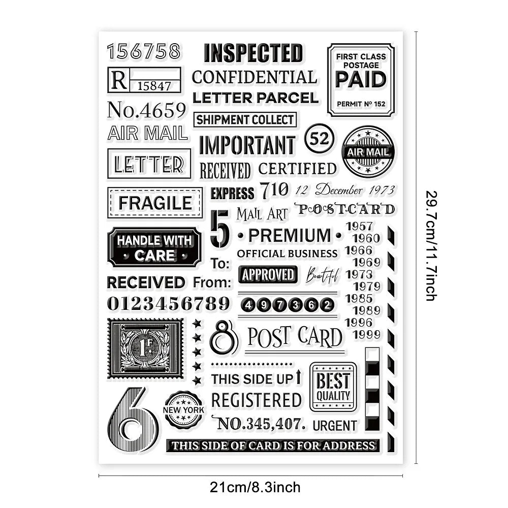 Vintage Air Ticket Clear Stamps for Scrapbooking and Card Making