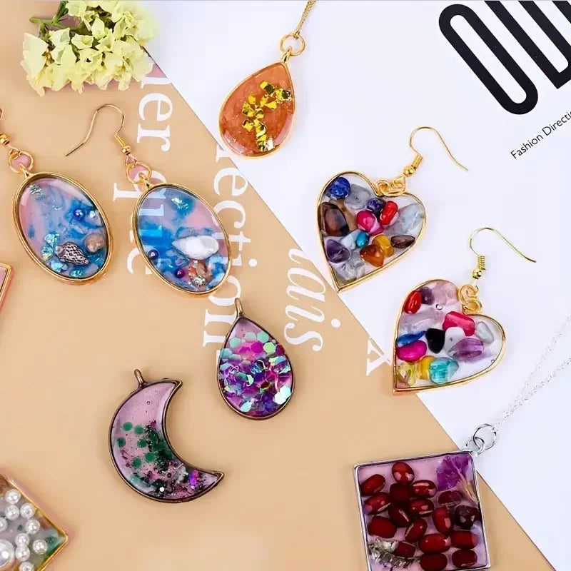 30pcs Metal Geometric Frame Pendants for DIY Jewelry Making