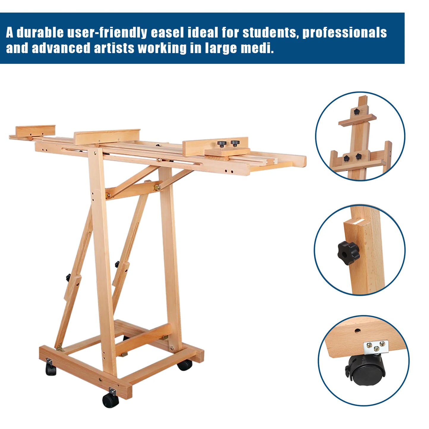 Height Adjustable Portable Wooden Artist Easel Stand 56 to 91 Inch