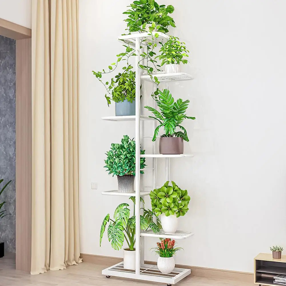 Metal 7 Tier Plant Stand 8 Pot Holder for Indoor and Outdoor Use