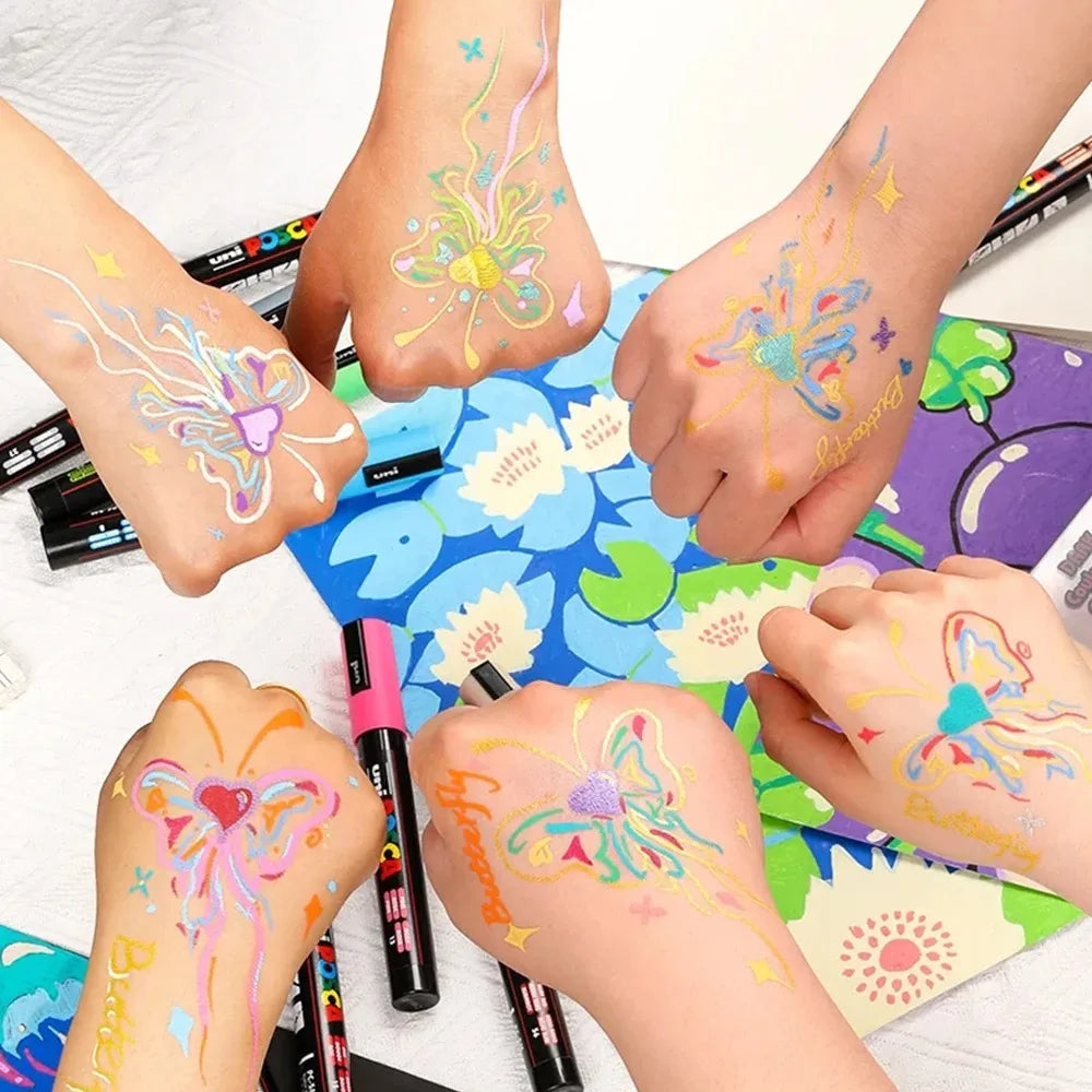 24 Piece Japan UNI POSCA Markers Set for Art and DIY Projects