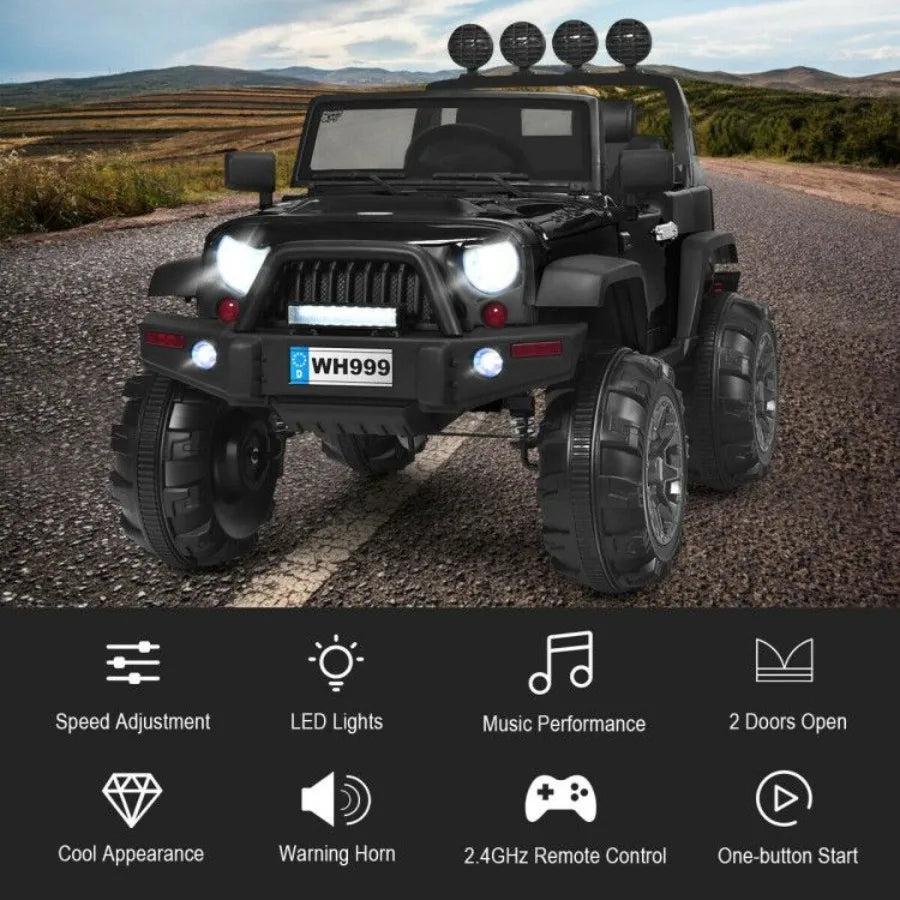 12V Ride On Truck With Remote Control Magnetic Double Doors