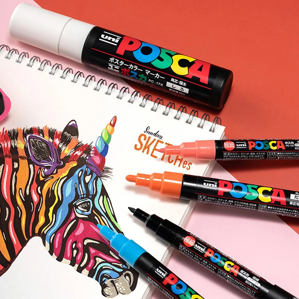 16pcs UNI POSCA Markers Set High Quality Acrylic Paint Pens