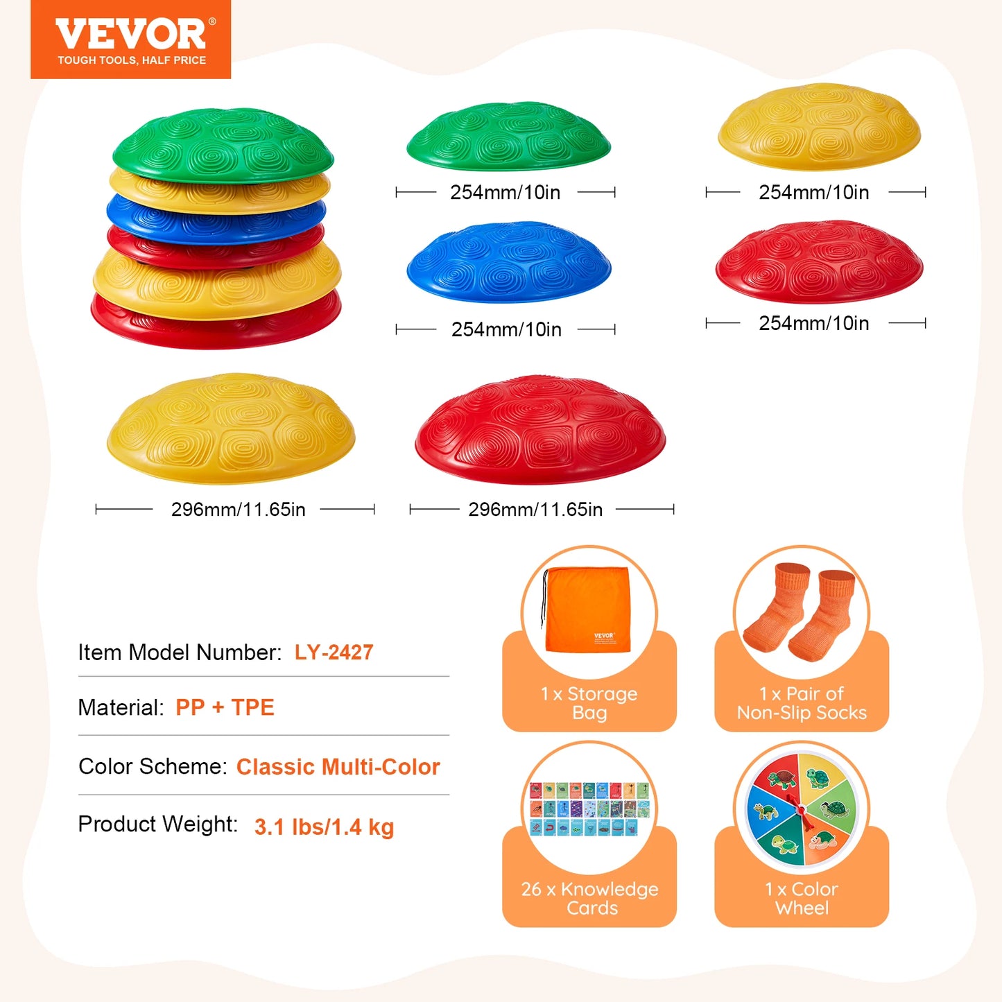 SucceBuy 6 Piece Kids Turtle Balance Stepping Stones