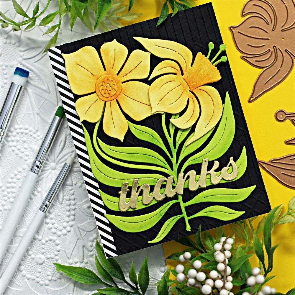 Elegant Flower Bud Sprig Metal Cutting Dies for DIY Crafts