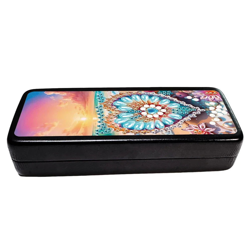 Holy Mother Diamond Painting Eyeglasses Case with Rhinestones