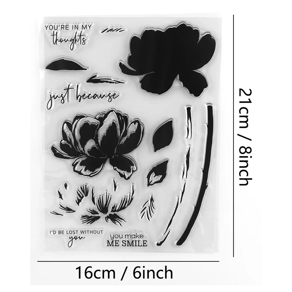 Lotus Flower Clear Stamps and Cutting Dies for Craft Projects