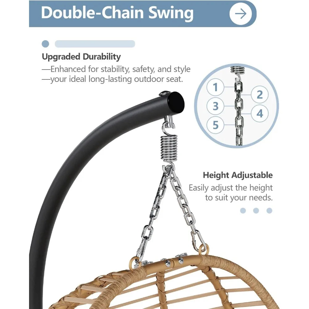 Egg Swing Chair with Stand for Indoor and Outdoor Relaxation