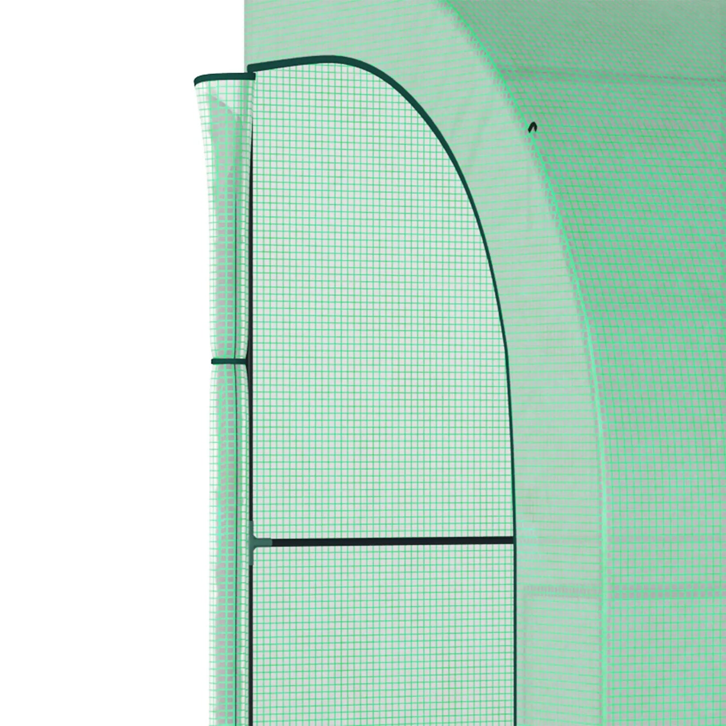 Outdoor Garden Greenhouse with Windows and Zippered Doors Green