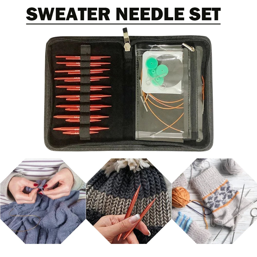 Aluminium Circular Knitting Needles Set for DIY Crafts