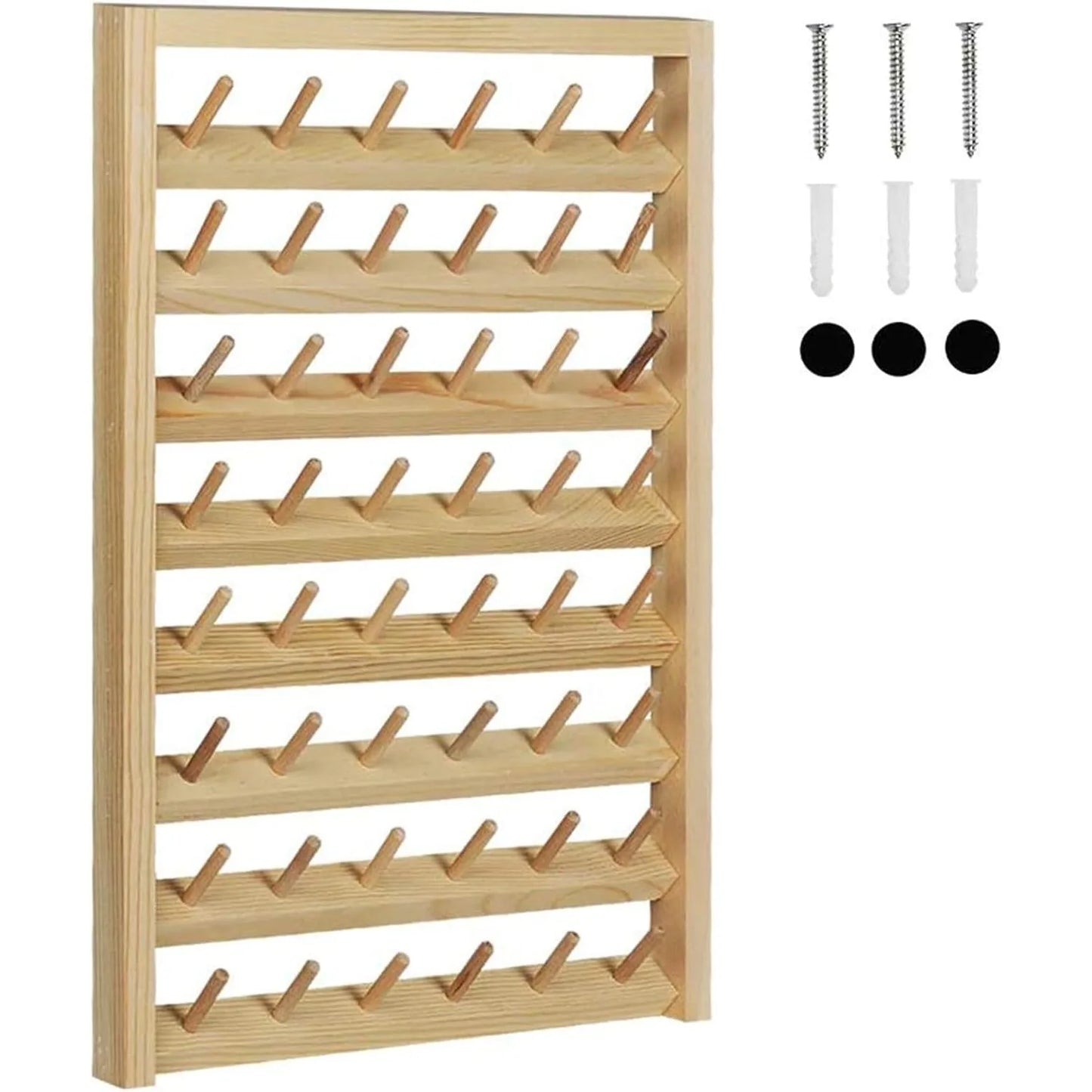 48 Spool Wooden Sewing Thread Rack Wall Mount Organizer