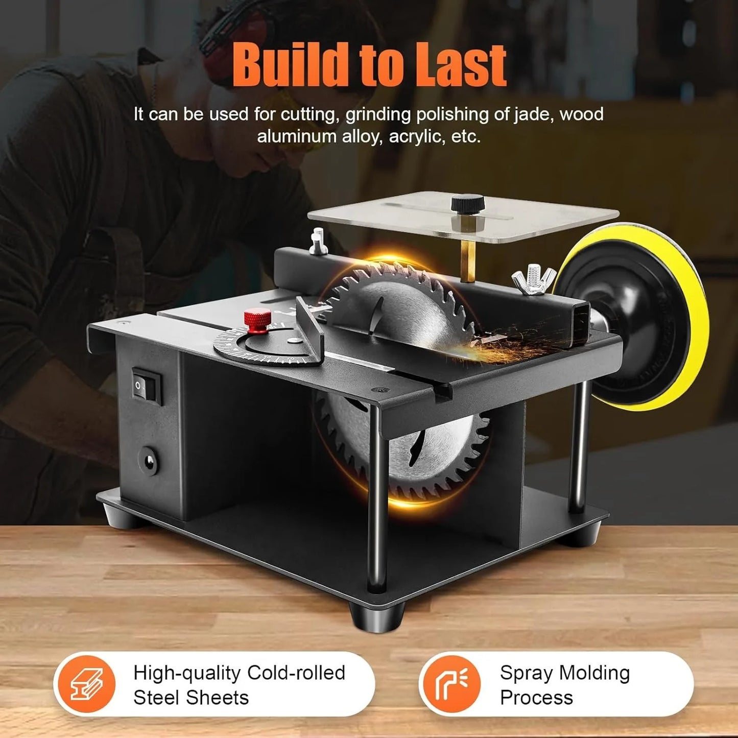 Mini Table Saw Multifunctional Kit for Wood Metal Plastic Cutting